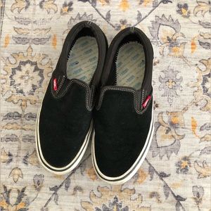 Vans Black Suede Slip Ons Pro